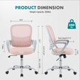 thumbnail image 2 of edx Chaise de Bureau Ergonomique Mi-Dossier avec Roulettes, Soutien Lombaire pour Bureau à Domicile, Chambre, Rose, 2 of 6