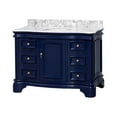 thumbnail image 3 of Katherine 48" Bathroom Vanity with Royal Blue Cabinet and Carrara Marble Top, 3 of 6