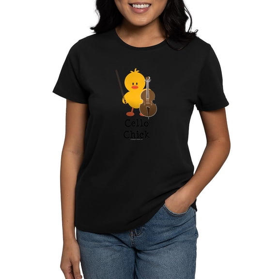 CafePress - Cello Chick Women's Dark T Shirt - Women's Traditional Fit Dark T-Shirt
