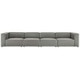 thumbnail image 3 of Modway Mingle Vegan Leather 4-Piece Sectional Sofa in Gray, 3 of 10