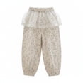 thumbnail image 3 of Asxite Toddler Girls Plaid Lace Detail Loose Breathable Casual Pants Elastic Waist Summer 5-15 Y, 3 of 7