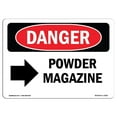 thumbnail image 1 of SignMission OS-DS-A-1824-L-2261 Signe de Danger d'Osha 18 x 24 Po - Flèche Droite du Chargeur de Poudre, 1 of 1