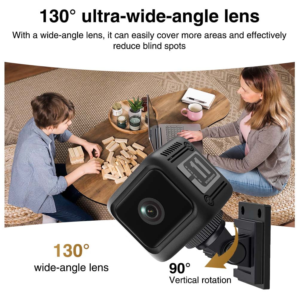 Wiher Small Security Camera Wireless, 1080P Mini Indoor/Outdoor Camera with 8Hrs Battery, Night Vision, Motion Detection Alert, Cloud & TF Storage, 4 Users View Same Time, for Home/Baby/Pet(White)
