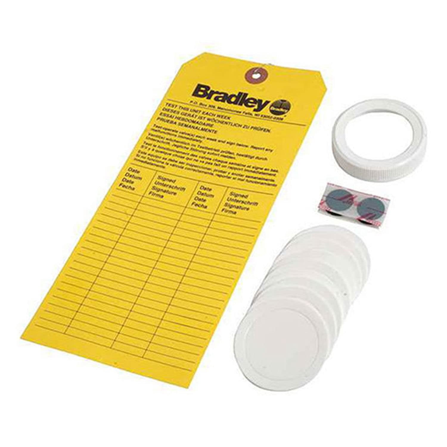 Bradley On-Site Eye Wash Refill Kit Replacement Cap, Foam Liners And Inspection Tag For On-Site Eye Wash Station