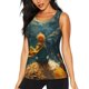 thumbnail image 1 of Balery Whimsical Starry Night Scene Camiseta sin mangas estampada ligera para mujer, tops de entrenamiento sin mangas, camisetas de yoga transpirables de secado rápido.-Medium, 1 of 7