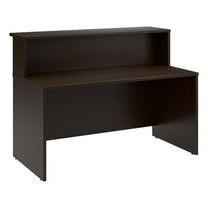 Pemberly Row 60W x 30D Reception Desk with Shelf in Mocha Cherry - Wood
