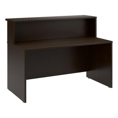 Pemberly Row 60W x 30D Reception Desk with Shelf in Mocha Cherry - Wood