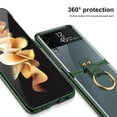 thumbnail image 2 of Ring Stand Compatible with Samsung Galaxy Z Flip 3 Clear Case Plating frame Shockproof Case for Galaxy Z Flip 3,Black, 2 of 6