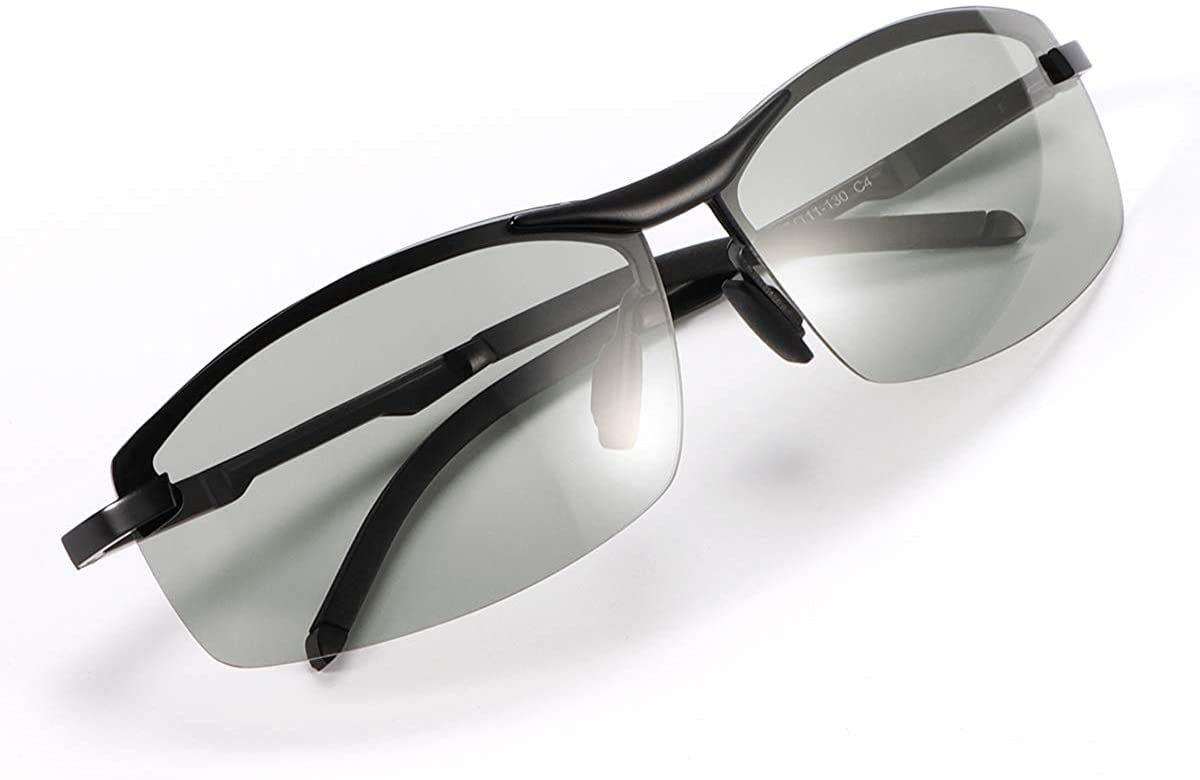 Men's Photochromic Sunglasses with Polarized Lens 100% UV For Outdoor Sports New 