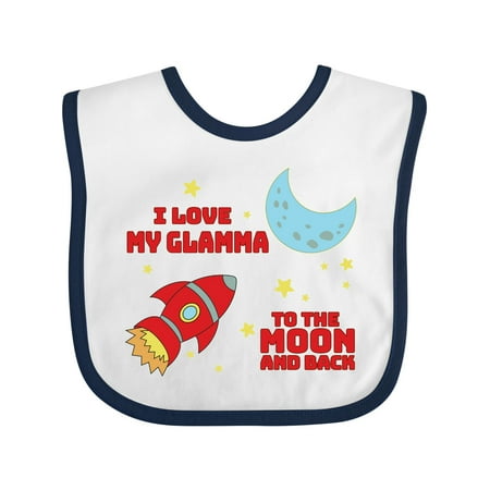 

Inktastic I Love My Glamma to the Moon and Back Gift Baby Boy or Baby Girl Bib