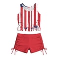 thumbnail image 2 of Odeerbi Niñas Día de La Independencia Traje de Baño de 2 Piezas Patriotic Tank Top Con Sostén Pad & Boyshort Bottom Baño Seco Rápido, 2 of 9