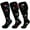 Black, variant on UNEEI 3 Pairs Wide Calf Compression Socks for Women and Men,Plus Size Knee High Support Stockings for Circulation,Nurses,Travel and Daily Wear,Size 2XL