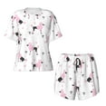 thumbnail image 5 of "Wukai Cute Poodle Dog Women's Pajama Set - Short-Sleeve Top and Shorts with Elastic Waistband and Pockets for Loungewear, Yoga, and Casual Wear-4X-Large, 5 of 8