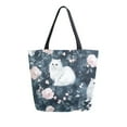 thumbnail image 2 of DIXRUYEE Tote Bag Women Weekender Travel Bag Shoulder Handbag Enchanted White Cats and Roses Printed, 2 of 10