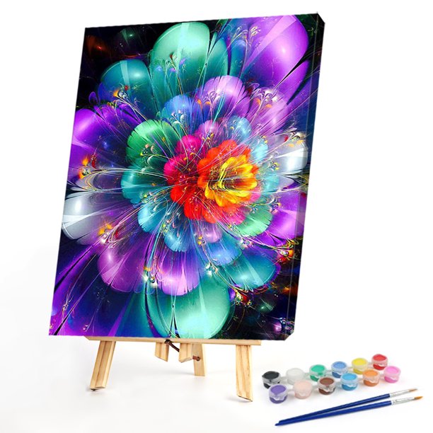 Cuadros Decorativos Kit de pintura por números DIY flor mano aceite arte imagen artesanía decoración del hogar (B2168) Ehuebsd embutido en tela