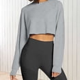 thumbnail image 1 of Sudadera Ombligo expuesto Casual Top cuello redondo Mujer Top de gran tamaño traje de calle con ajuste suelto Ygjytge Gris T S para Mujer, 1 of 6