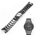 thumbnail image 2 of Fit Compatible Armani Watch Strap Ar1474 Ar1452 Ar1451 Men Women Black White 22mm 24mm Ceramic Watch Strap Bracelet Band Belt Replace-9192339876218 22mm Middle matte, 2 of 5