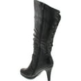 thumbnail image 3 of Top Moda Womens Page-65 Knee High Round Toe Lace-up Slouched High Heel Boots, 3 of 4