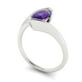 thumbnail image 2 of Solitaire Engagement Ring for Women - 1ct Natural Amethyst in 14K White Gold Promise Ring, 2 of 6