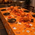 thumbnail image 6 of XIA0LE Halloween Tablecloth Disposable Plastic Table Cover 54"X 108"Pumpkin Spider Web Lovely Ghost Table Cloth For Halloween Decorations Birthday Party Dinner, Home Decor (Orange), 6 of 8