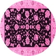 thumbnail image 1 of Ahgly Company Indoor Round Oriental Pink Traditional Area Rugs, 3' Round, 1 of 4