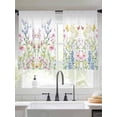 thumbnail image 4 of Sheer Curtains 54 Inches Long, Spring Floral Light Filtering Window Curtains for Living Room/Bedroom, Colorful Watercolor Botanical Summer Rod Pocket Voile Sheer Curtain Drapes, 52"W x 54"L, 2 Panels, 4 of 8