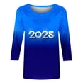thumbnail image 5 of Awdenio Spring Winter Hoodie for Women Fashion 2025 Happy New Year Print Crewneck 3/4 Sleeve Loose Sweatshirt Capless Tops, 5 of 5