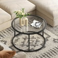 thumbnail image 5 of Round Modern Coffee Table - Clear Tempered Glass Top - Black Metal Frame, 5 of 9