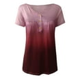 thumbnail image 5 of Womens Gradual Change Short Sleeve Summertime Fashion O-Neck Blouse, 5 of 5