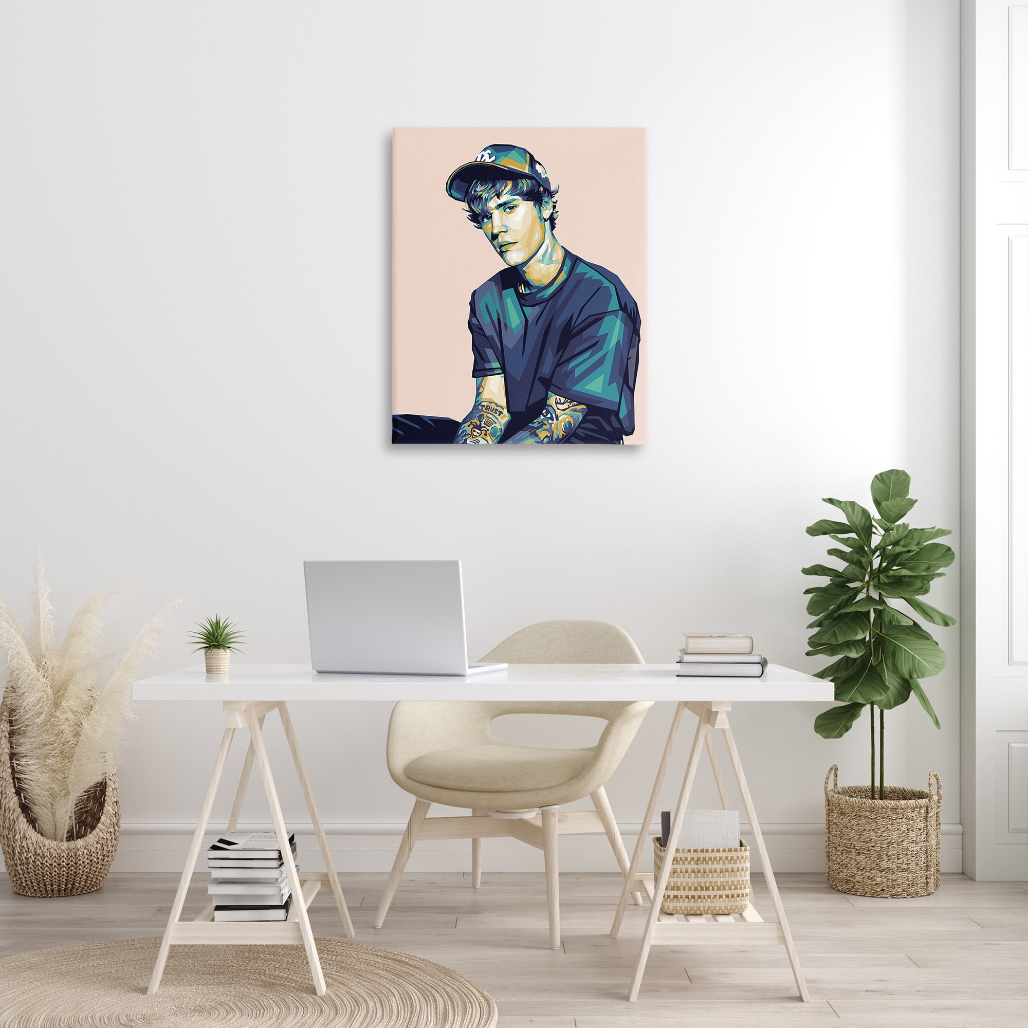 Stupell Industries Justin with Peach Hues Abstract Painting Gallery Wrapped Canvas Art Print Wall Art, 30 x 40