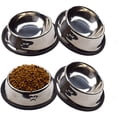 thumbnail image 1 of Zhuge Paquete de 4 cuencos para gatos, cuencos de comida para gatos de acero inoxidable antideslizantes y antiderrames, 1 of 5