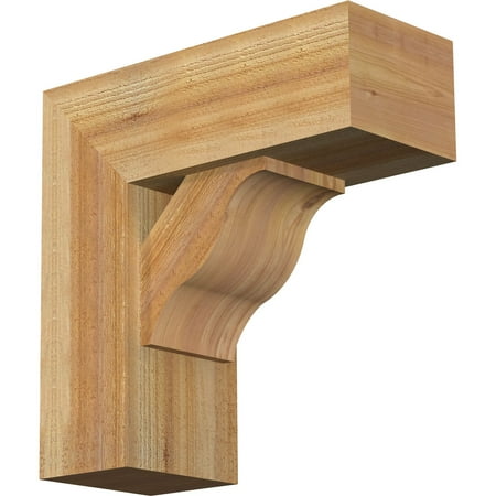 

Ekena Millwork 8 W x 20 D x 20 H Funston Block Rough Sawn Bracket w/ Offset Brace Western Red Cedar