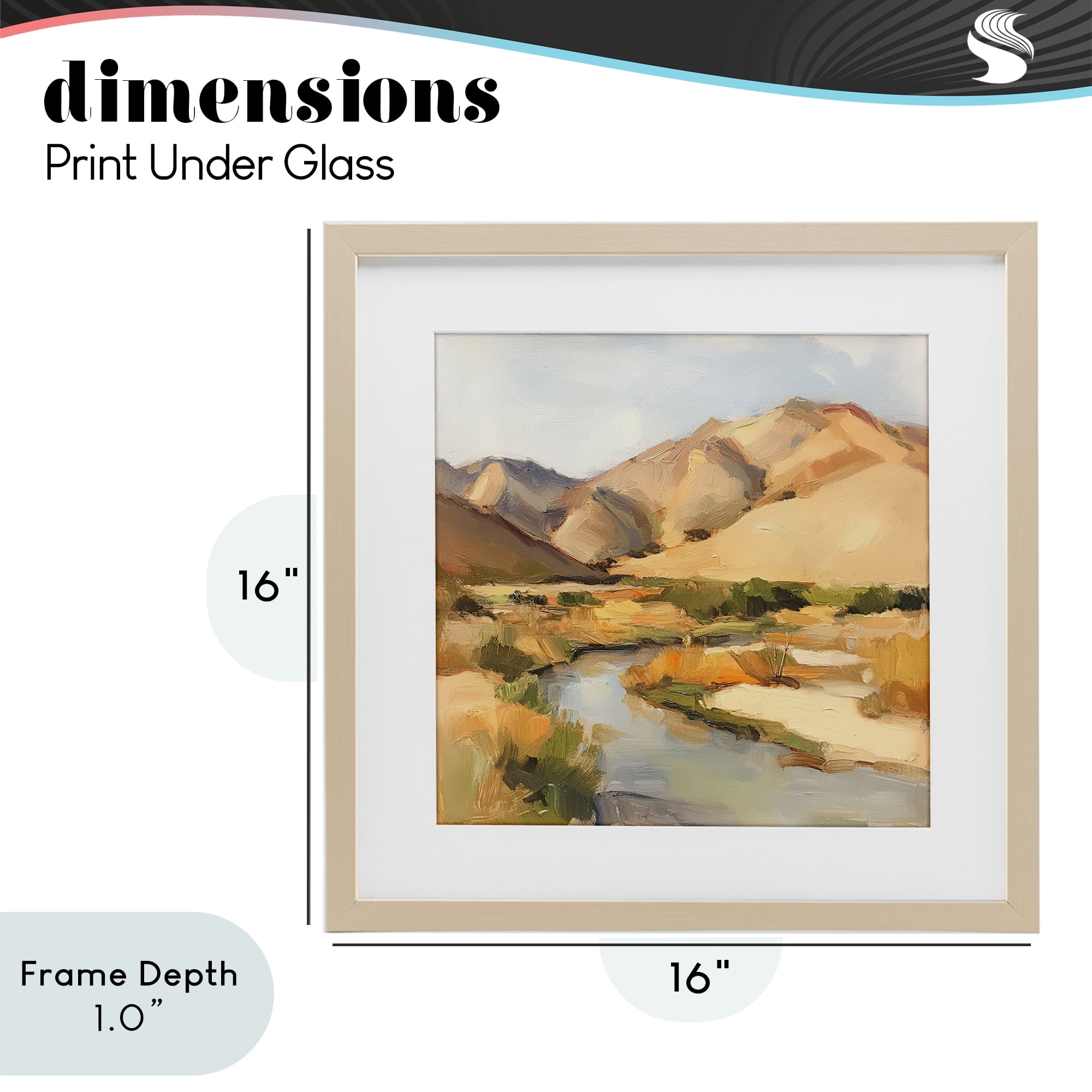 Stupell Industries Wispy Desert River Birch Framed Print Under Glass, design by Petal Prints Design