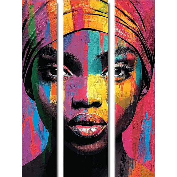 Abstract African Woman Portrait Decorative Painting/Canvas Art， Suitable for Living Room， Bedroom， Office， Hotel， Dining Room， Study Room， Hallway， Apartment Decor