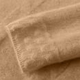 thumbnail image 6 of Women's V Neck Sweater, Fluffy Soft Velvet Touch Pullover, Embossed Design Knit Top, Long Sleeve Casual Pullover, Solid Color Fall Winter Top, Everyday Wear Sweater Coffee XL, 6 of 7