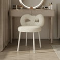 thumbnail image 3 of AQSQ Vanity Stool with Bowknot Backrest Living Room Women Girls Bedroom Makeup Chair Adjustable Foot Pads Armless Dressing Chair Side Table Seat, 3 of 7