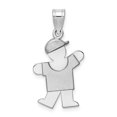 thumbnail image 1 of 14k White Gold Small w/Hat on Left Engravable Charm, 1 of 3