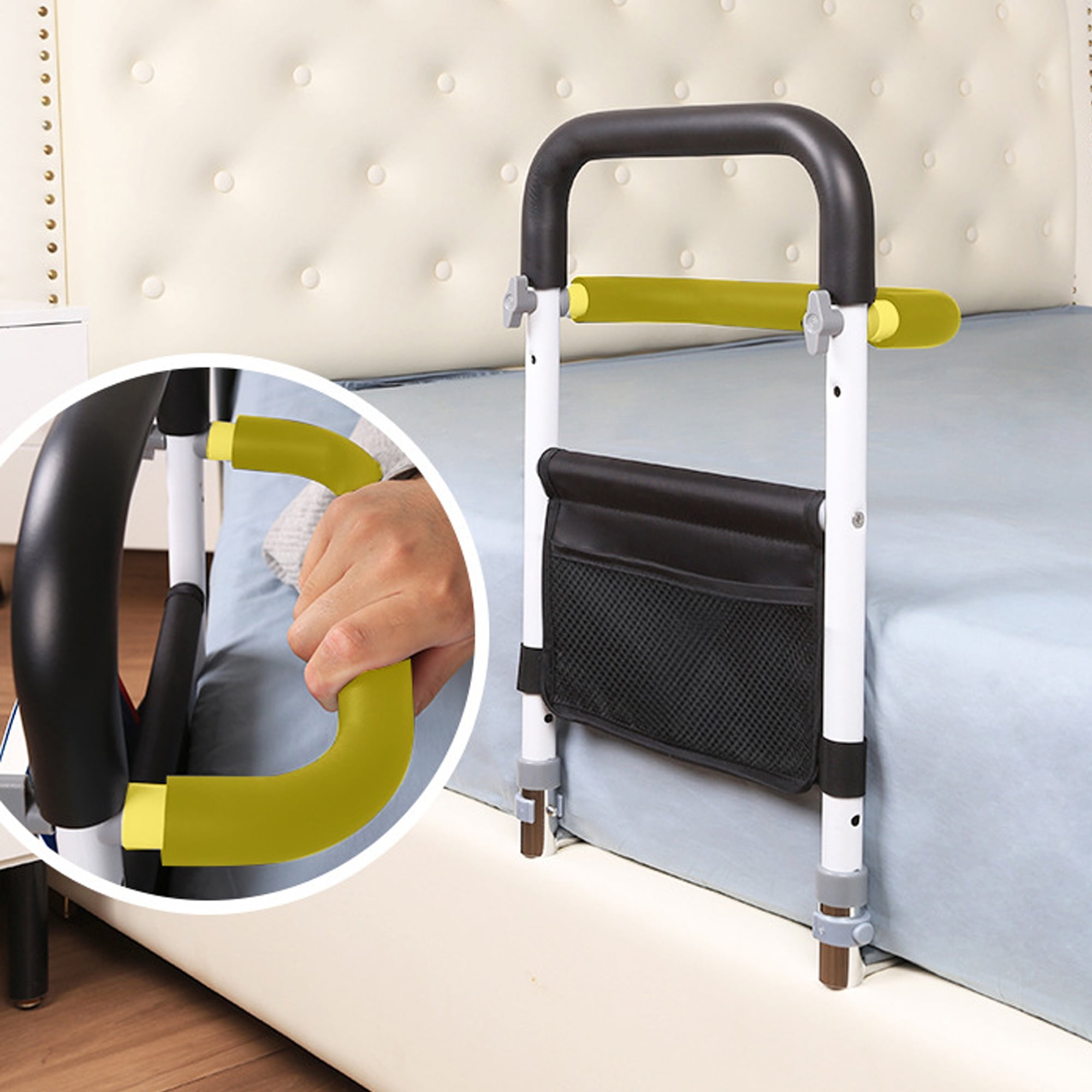 KEKOY Bed Rail for Seniors, Adjustable Bed Assist Bar with Two Handle