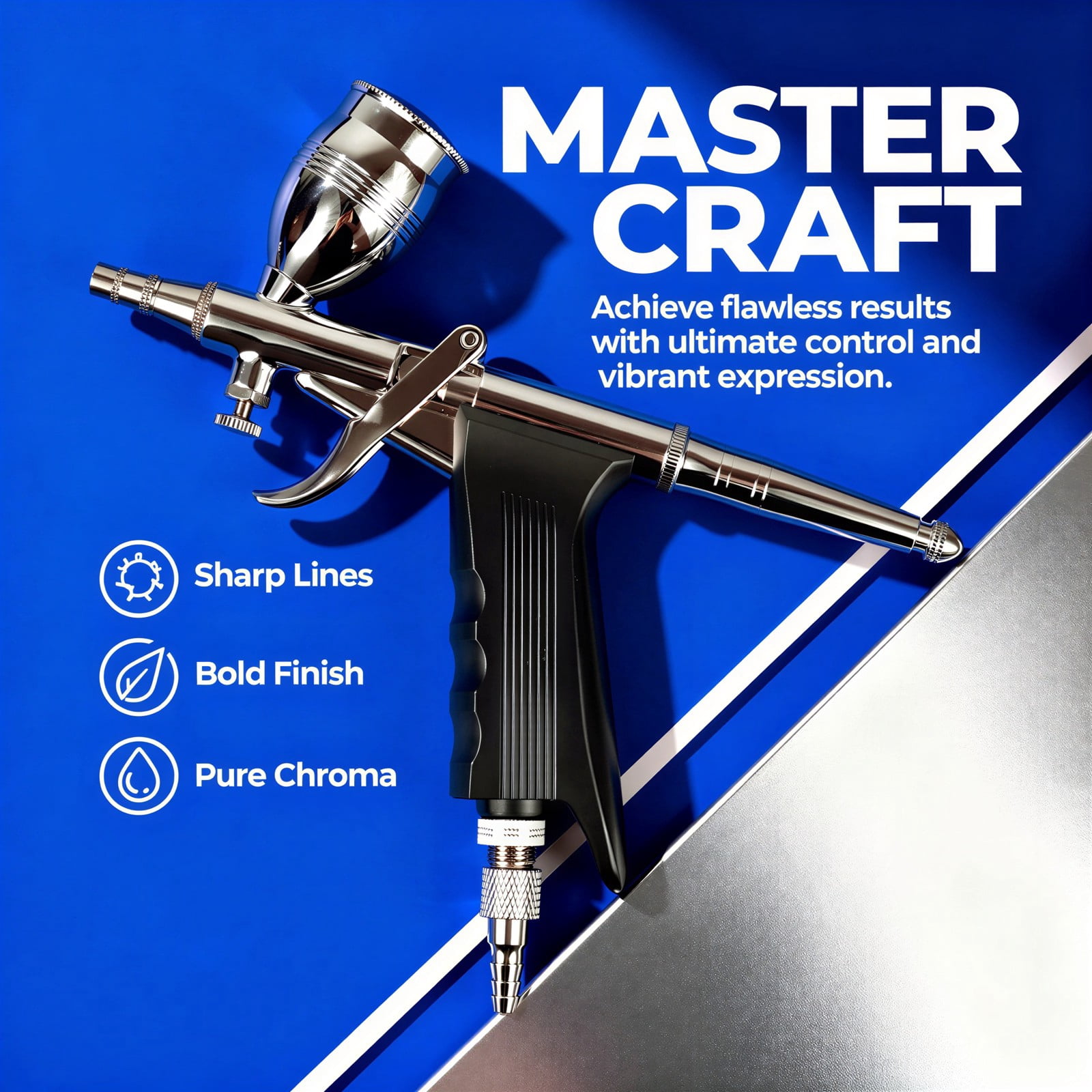 Airbrush Kit with 0.5mm Nozzle, Pen-Style Airbrush for Uniform Painting, Adjustable Air Pressure, Includes 2/5/13 cc Cups, Copper ABS Material for Models, Baking, Automotive, Leather Repair