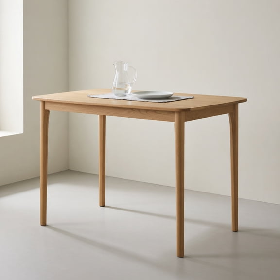 Topcobe 48" Solid Wood Dining Table with Rubber Wood Supporting Legs for Kitchen Dining Room, Furniture Table for Living Room, Easy Assembly, Classic Design, Natural