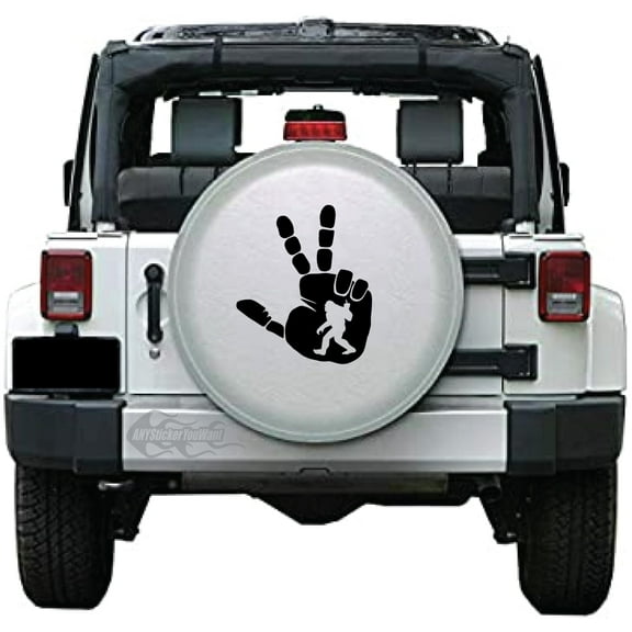 AnyStickerYouWant - 18" Bigfoot Peace Sign Decal Sticker Kit Fits and Compatible with All Jeep Vehicles