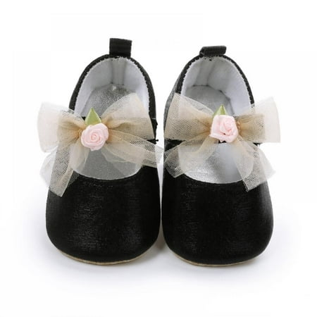 

Toddler Baby Flowers PU Shiny Shoes Anti-slip Shoes Baby Bow-knot Princess Shoes 0-18M