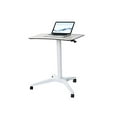 thumbnail image 1 of Pneumatic Adjustable Height Laptop Desk, Sit and Stand Mobile, Ergonomic Design, Excellent Computer Workstation for Classrooms, Offices, and Home! 25.5''x18'' CARTMAY(White), 1 of 5