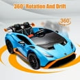 thumbnail image 5 of Lamborghini 24V Ride on Car for Big Kids, Lamborghini Huracan Battery Powered Ride on Toy with Remote Control, Electric Car for Kids Toddlers 3-6, 4 Wheelers Car w/ Bluetooth & Light, 360° Spin, Blue, 5 of 9