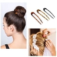 thumbnail image 3 of 3 Pcs French Style Shaped Hair Pins, Cellulose Acetate Tortoise Shell Hair Fork Sticks Updo Chignon Hair Pins, Vintage Hair Clips for Thin Thick Hair, 1.2", 3 of 5