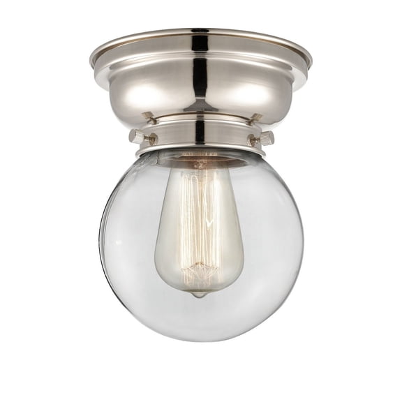 623-1F-PN-G202-6-Innovations Lighting-Beacon - 1 Light Flush Mount In Industrial Style-7.15 Inches Tall and 6.25 Inches Wide-Polished Nickel