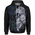 thumbnail image 3 of Ropa de otoño para hombre, sudadera holgada gótica con capucha, ropa Y2k, sudadera con estampado de zorro y lobo, sudadera con capucha para hombre, ropa urbana Harajuku, 3 of 5