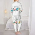 thumbnail image 3 of Pajama Sets for Women 2 Pcs, Gnomes Summer Button Down Long Sleeve Sleepwear Lounge PJ Sets, 3 of 6