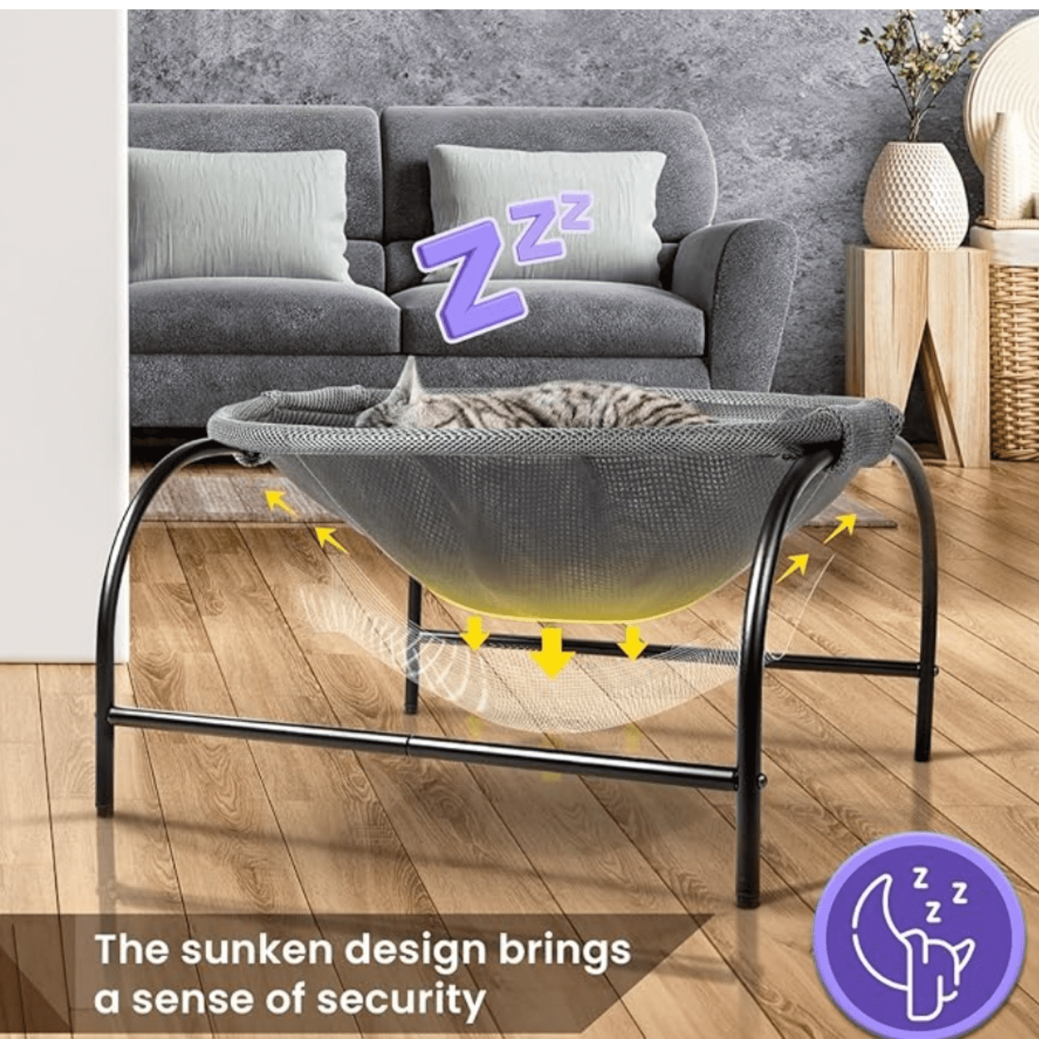 Cat Bed [Large Size] Dog Bed Pet Hammock Bed Free-Standing Cat Sleeping Cat Supplies Pet Supplies Whole Wash Stable Structure Detachable Excellent Breathability Easy Assembly