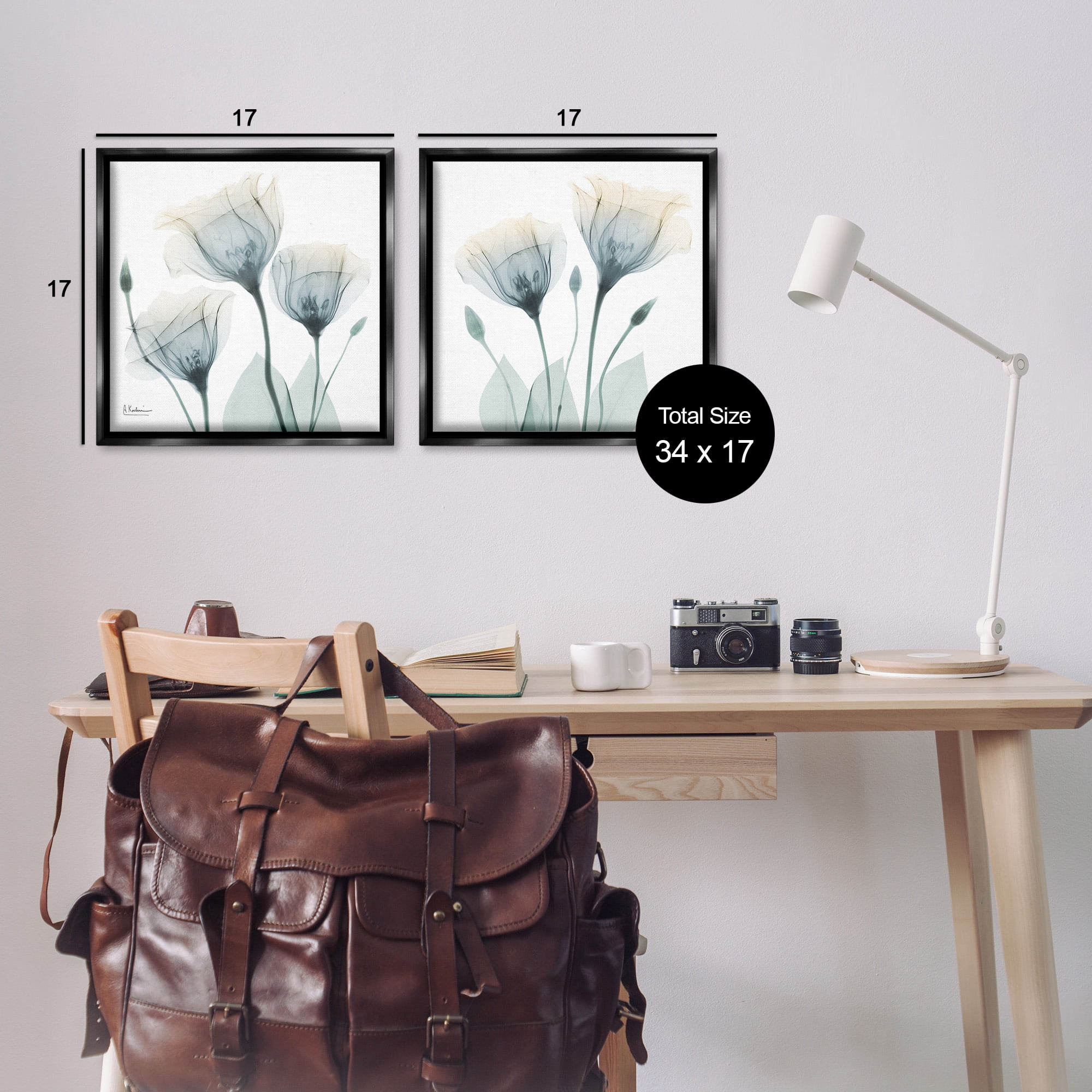 Stupell Industries Budding Opaque Tulips Botanical & Floral Photography Black Floater Framed Canvas Art Print Wall Art, 18 x 18, Set of 2